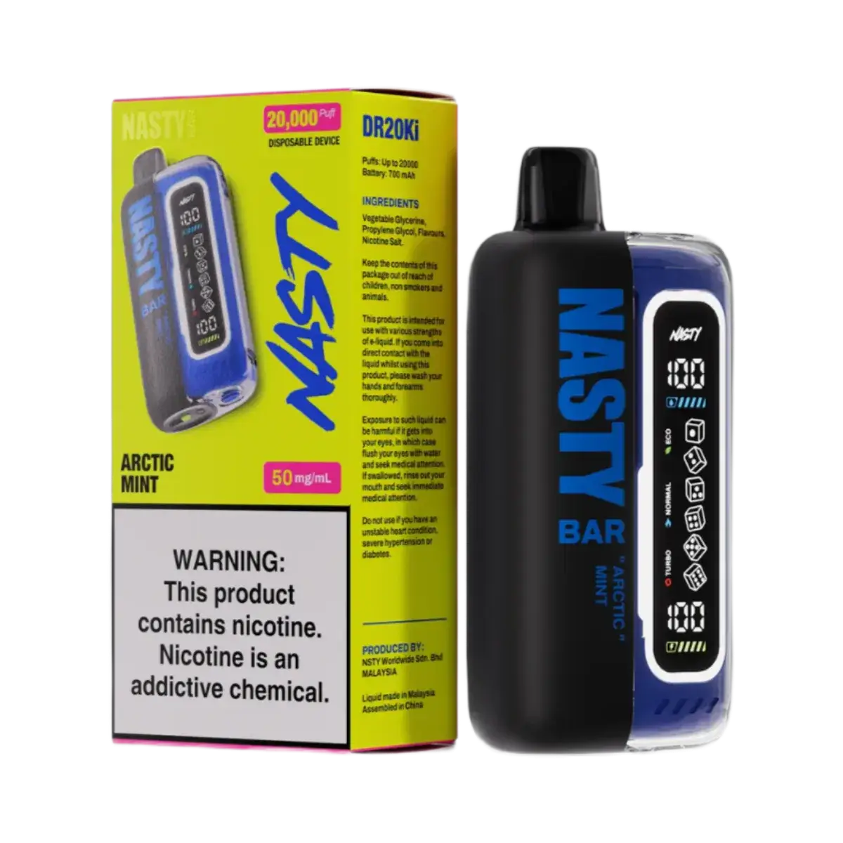 Эл. сиг. NASTY BAR XL DR20Ki 20000 Arctic Mint / Арктическая мята 2 %