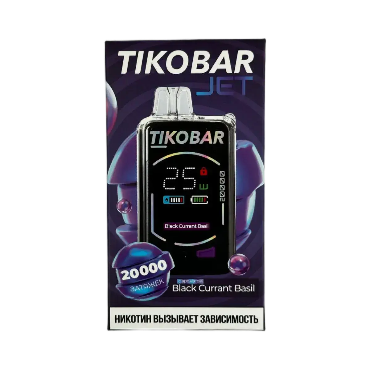 Эл. сиг. TIKOBAR JET 20000 Черная смородина базилик / Black currant bazil 2%