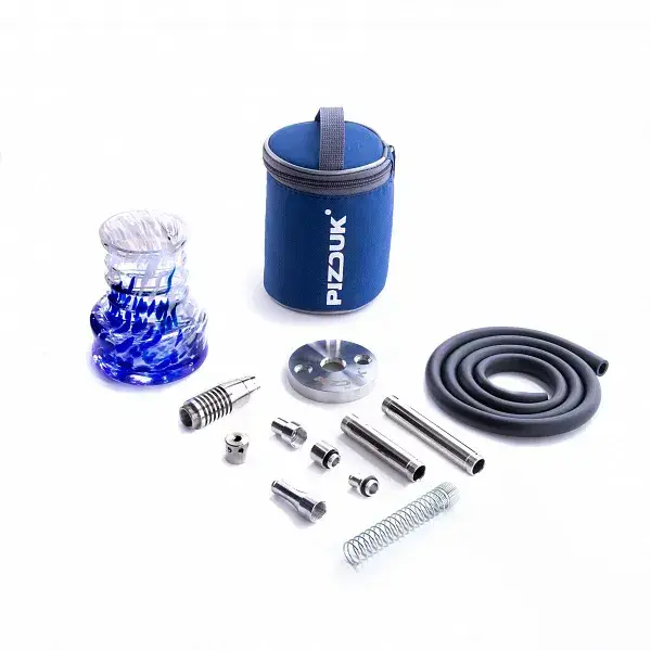 Кальян Pizduk Hookah (blue-bag) бело синяя колба