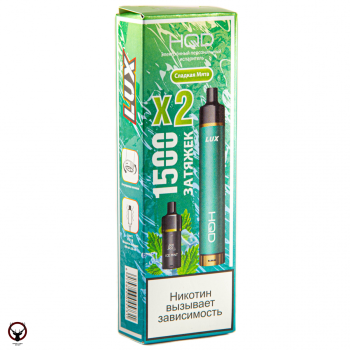 Электронная сигарета HQD LUX Сладкая мята (1500 затяжек, 2 картриджа)