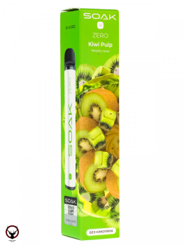 SOAK X ZERO Kiwi pulp 1500 затяжек (без никотина) МРК