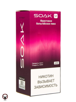 Электронная сигарета SOAK M Fruit Belgian Beer 6000 затяжек