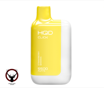 Электронная сигарета HQD CLICK Устройство + картридж Клубника Банан (5500 затяжек)