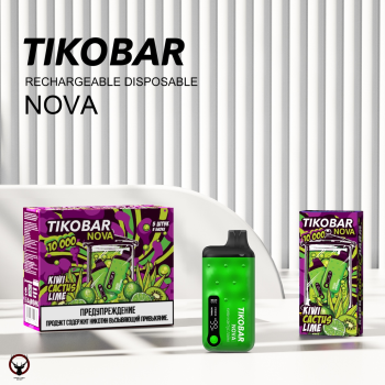 Электронная сигарета TIKOBAR NOVA Киви кактус лайм 10000 затяжек