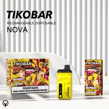 Электронная сигарета TIKOBAR NOVA Малиново-имбирный лимонад 10000 затяжек