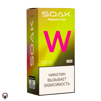 Электронная сигарета SOAK W Маракуйя гуава 10000 затяжек