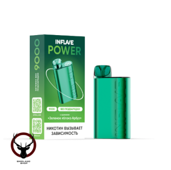 Электронная сигарета INFLAVE POWER Зелёное яблоко арбуз (9000 затяжек)