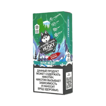 Эл. сиг. HUSKY AIRMAX 10000 Ultra Strong Sour Beast /Ледяной микс киви,клубники и мяты 2 %