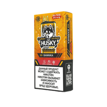 Эл. сиг. HUSKY CYBER 10000 Ultra Strong Bannika /Банан, клубника, лед 2 %