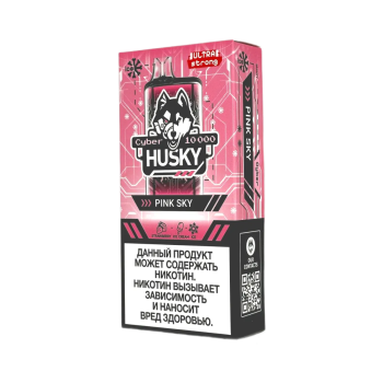 Эл. сиг. HUSKY CYBER 10000 Ultra Strong Pink Sky /Клубника, мороженое, холодок 2 %