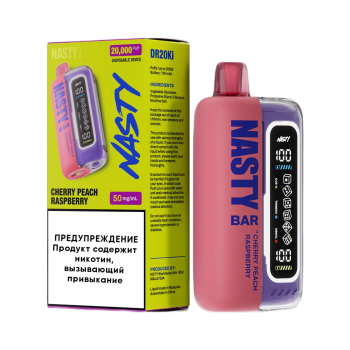 Эл. сиг. NASTY BAR XL DR20Ki 20000 Cherry Peach Raspberry / Вишня, персик, малина 2 %