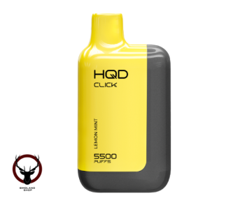 Электронная сигарета HQD CLICK Устройство + картридж Лимон мята (5500 затяжек)