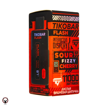 Электронная сигарета TIKOBAR FLASH Кислая Вишнёвая Шипучка 11000 затяжек