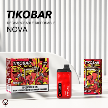 Электронная сигарета TIKOBAR NOVA Клубничный мохито 10000 затяжек