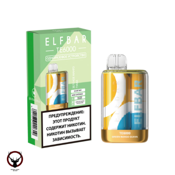 Электронная сигарета ELF BAR TE Зелёное манго гуава (6000 затяжек) 20 мг