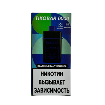 Эл. сиг. TIKOBAR 6000 Black Currant Menthol (Черная Смородина Ментол) 2 %