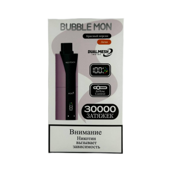 Эл. сиг. BUBBLEMON BOOSTER DUBLE 30000 Красный персик + Личи / Red Peach + Lychee
