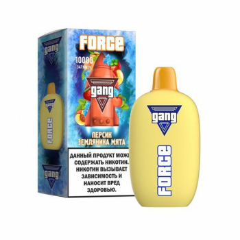 Эл. сиг. GANG FORCE РФ (10000) Персик земляника мята 1 мл.