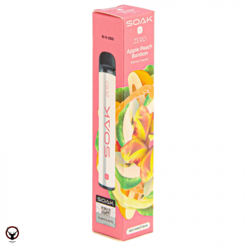 SOAK X ZERO Apple peach bonbon 1500 затяжек (без никотина) МРК