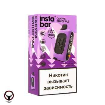 PLONQ INSTABAR Сакура Виноград (10000 затяжек) 20 мг МРК