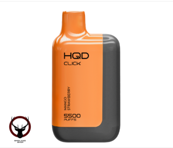 Электронная сигарета HQD CLICK Устройство + картридж Манго Клубника (5500 затяжек)