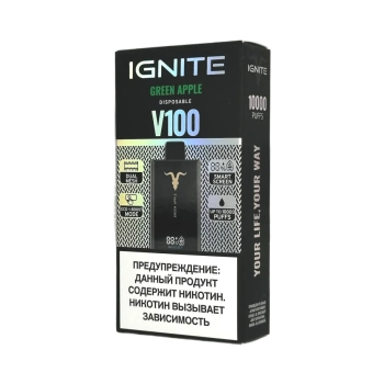 Эл. сиг. IGNITE V 100 10000 Green Apple / Зеленое яблоко  2 %