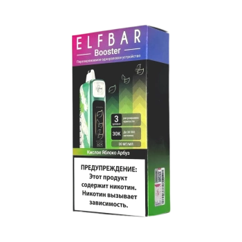 Эл. пароген. ELFBAR 30000 Кислое яблоко арбуз (рег-ка крепости)