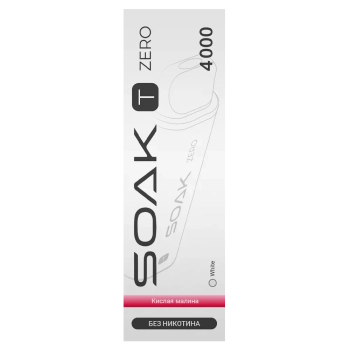 Эл. сиг. SOAK T ZERO 4000 Sour Raspberry (Кислая малина) 0%