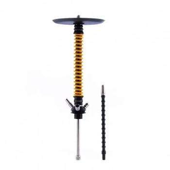 Кальян MAMAY CUSTOMS Coilovers чёрно-жёлтый (грав. иллюзия) (без колбы)