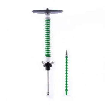 Кальян MAMAY CUSTOMS Coilovers бело-зелёный (грав. черепа) (без колбы)