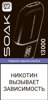 Эл. сиг. SOAK 13 на 13000 Ice Blueberries Raspberries (Ледяная черника малина) 2%
