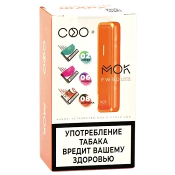 Устройство MOK огненный рассвет + стики COO (ментол, черника, арбуз)