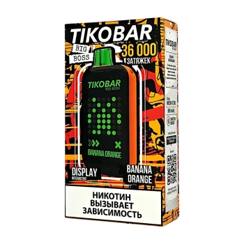 Эл. сиг. TIKOBAR BOSS 36000 Banana Orange (Банан апельсин) 2%