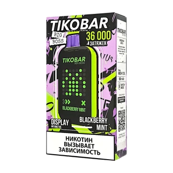 Эл. сиг. TIKOBAR BOSS 36000 Blackberry Mint (Ежевика мята) 2%