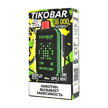 Эл. сиг. TIKOBAR BOSS 36000 Lime Apple Mint (Лайм яблоко мята) 2%