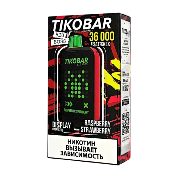 Эл. сиг. TIKOBAR BOSS 36000 Raspberry Strawberry (Клубника малина) 2%