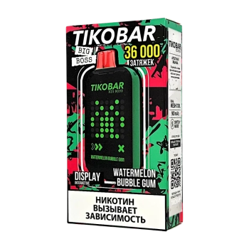 Эл. сиг. TIKOBAR BOSS 36000 Watermelon Bubble Gum (Арбузная жвачка) 2%