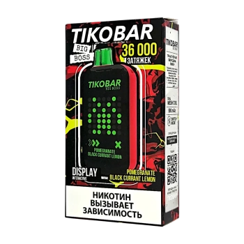 Эл. сиг. TIKOBAR BOSS 36000 Pomegranate Black Currant Lemon (Гранат черная смородина лимон) 2%