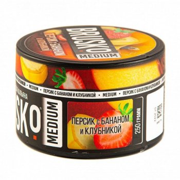 Табак для кальяна BRUSKO MEDIUM Персик с бананом и клубникой 250гр