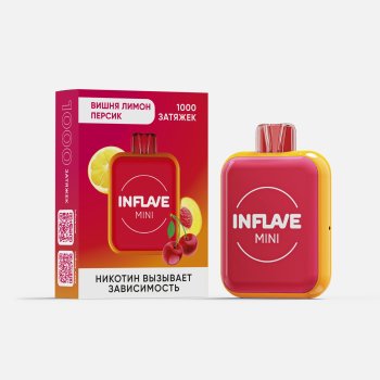 Электронная сигарета INFLAVE MINI Вишня персик лимон (1000 затяжек)