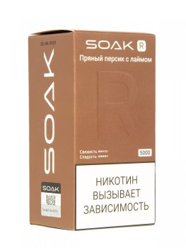Электронная сигарета SOAK R Пряный персик с лаймом 5000 затяжек