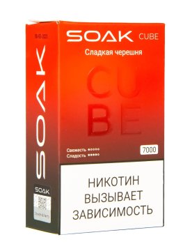 Электронная сигарета SOAK CUBE Сладкая черешня 7000 затяжек