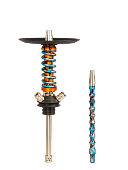 Кальян MAMAY CUSTOMS Coilover Micro золотой сплеш-голубой камуфляж (без колбы)