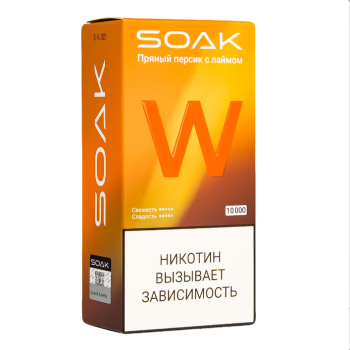 Электронная сигарета SOAK W Пряный персик с лаймом 10000 затяжек