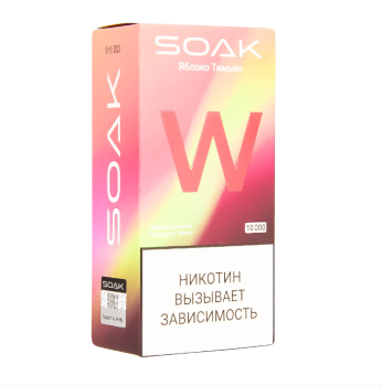 Электронная сигарета SOAK W Яблоко тимьян 10000 затяжек