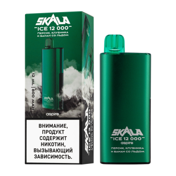 Электронная сигарета SKALA ICE Персик, клубника и банан со льдом (12000 затяжек)