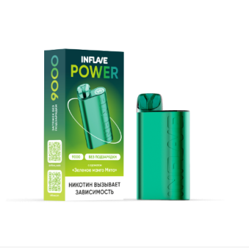 Электронная сигарета INFLAVE POWER Зелёное манго мята (9000 затяжек)