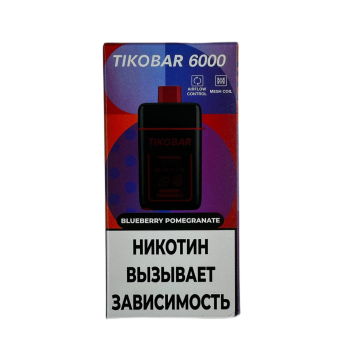 Эл. сиг. TIKOBAR 6000 Blueberry Pomegranate (Черника Гранат) 2 %