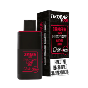 Эл. сиг. TIKOBAR 8000 Cranberry Lemon (Клюква Лимон)  2 %