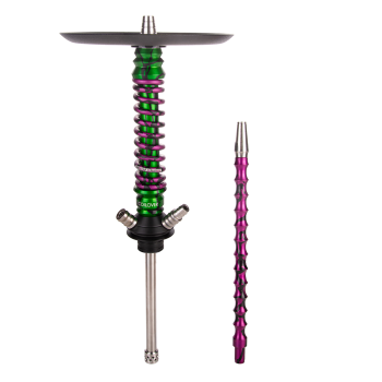 Кальян MAMAY CUSTOMS Coilover MINI SPECIAL ANOD зелёный сплеш/пурпурный сплеш (без колбы)